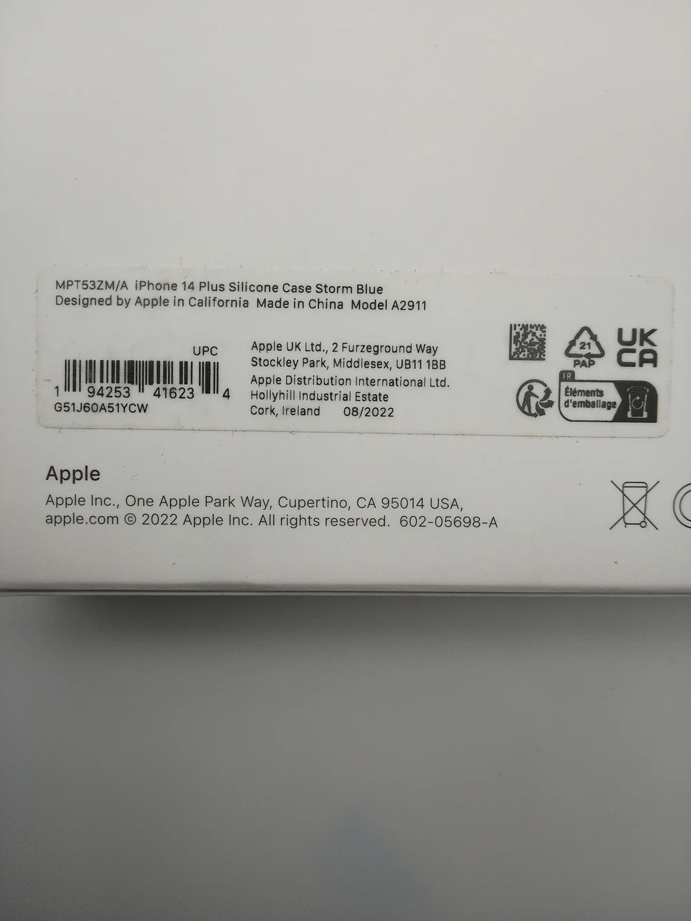 Apple iPhone 14 Plus Silicone Case – Storm Blue – NWT – MagSafe - Sealed